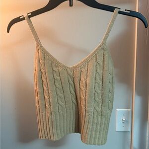 SHEIN Cable Knit Beige Tank